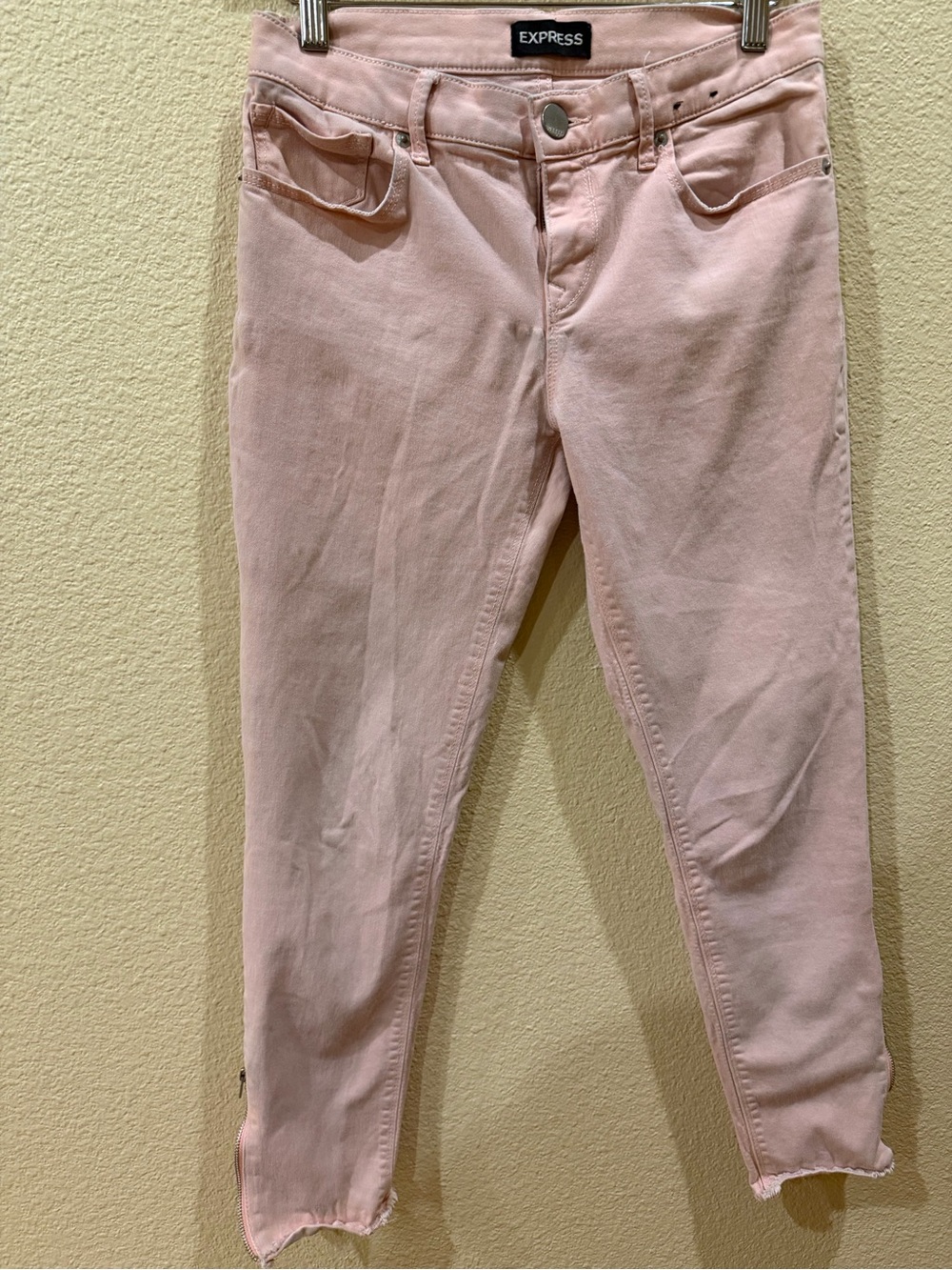 Express Light Pink Slim Ankle Jeans